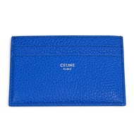 成色極佳 ★ CELINE 10N763GTH 標誌皮革卡包 藍色 義大利製造 女士