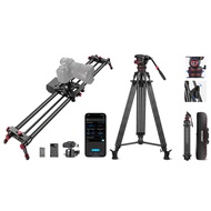 NEEWER 47.2"/120cm Motorized Camera Slider with LL35 78" Video Tripod, App Control Carbon Fiber Doll