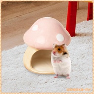 [DirerxaMY] Hamster Hideout Ceramic Mushroom Guinea Pig Home Mice Shelter for Small Pet Habitat Bedd