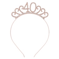 New Style Full Diamond Number 40th Birthday Cake Crown Headband Birthday Party Headwear Hair Accesso