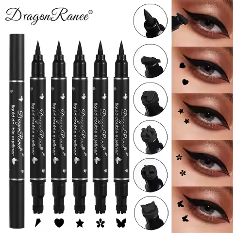 Double head Star Seal Eyeliner waterproof non-smudging novice heart plum embellished eye tail eyelin