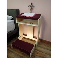 Christian Altar Prayer Bench Padded Kneeler Shelf Folding Wooden Church