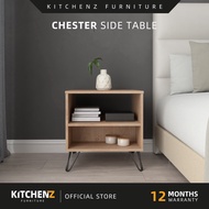 KitchenZ Chester Series 1.6Ft Side Table Bedroom Open Storage Bedside Table Meja Sisi Meja Kecil Met