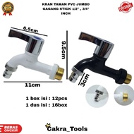 PVC GARDEN FAUCET WITH STICK HANDLE 1/2", 3/4" INCH BRASS THREAD / PVC STICK GARDEN FAUCET