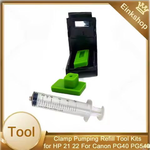 einkshop Ink Cartridge Absorption Clamp Pumping Refill Tool Kits for HP 21 22 60 61 56 57 901 121 12