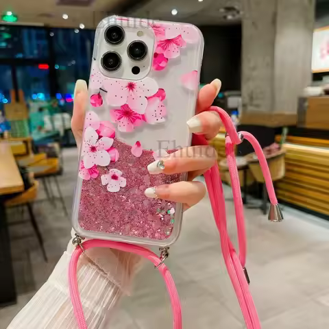 Shockproof Case For Xiaomi Redmi Note 14 13 Pro Plus 15 13C 14C 15C Mi 15 Strap Liquid Quicksand Gli