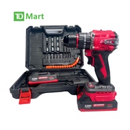 Máy Khoan Pin Drama D-5521 Không Chổi Than 3 Chức Năng Chân Pin Phổ Thông Tặng Kèm Bộ Phụ Kiện