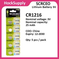 SCRCEO CR1216 Lithium 3V Button Battery 1216 [FAST SHIP OUT]