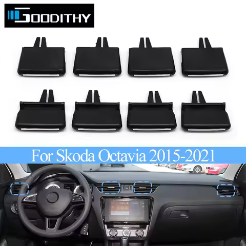 Car Front Left Right Middle Air Conditionner AC Vent Grille Outlet Tab Clip Slider For Skoda Octavia