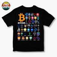 Crypto currency t-shirt | BTC | ADA | BNB | XRP | STELLAR | AAVE | THETA | TRON | LITECOIN | DOGE