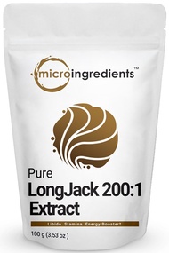 [USA]_Micro Ingredients Maximum Strength Pure Longjack 200:1 Powder, 100g, (Tongkat Ali), Highest Co