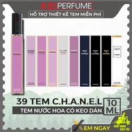 39 Pre-cut 10ml I C.H.A.N.E.O Bottle Stickers with Strong Adhesive - Dimensions 15mm x 80mm