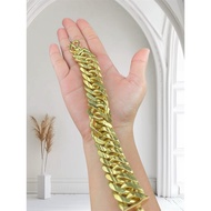 S-shaped brass bracelet with engraved number 9999