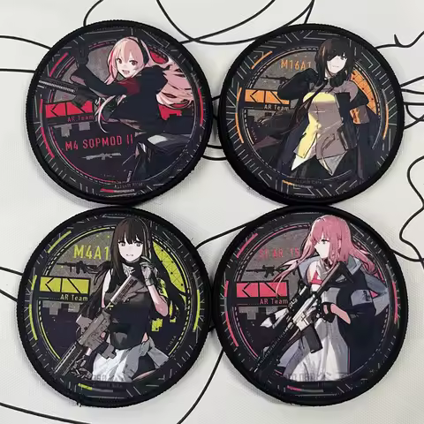 Girl Frontline Patch Anime Badge M4A1 HK416 ST AR-15 Morale Printed Hook and Loop Patches Tactical B