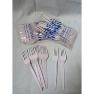 UNIVERSAL EATING FORKS, PLASTIC EATING FORKS, MILK WHITE EATING FORKS, CONTENTS 25 PCS.