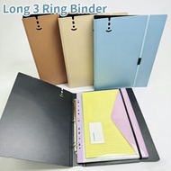 Long 3 Ring Binder Folder Flexible Round Binder File Clip Thick Folder Organizer 27.5x37CM File Fold