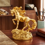 Horse Statue Resin Golden Gold Decor Display Cabinet Accessories Home Item Living Room For Men Bedro