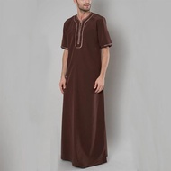 308MARK BELT Jubah Muslimah Lelaki Men's Arab Saudi Loose Muslim Ramadan Casual Robes Half Sleeve Islamic Raya Puasa Clothing