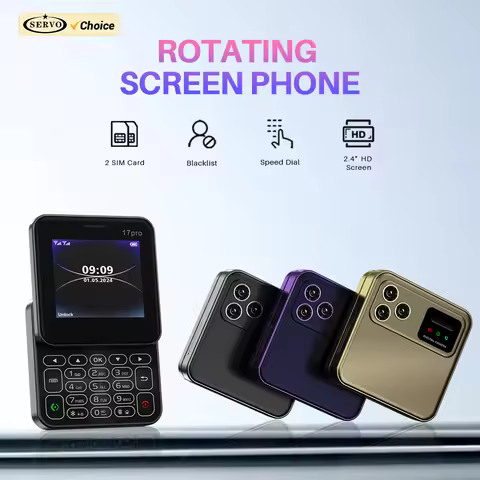 SERVO R18 PRO Rotating Screen Mobile Phone Dual SIM Card Speed Dial Magic Voice Flashlight FM Radio 