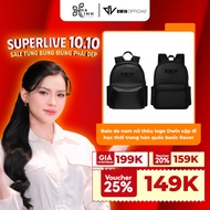 [Vo Ha Linh × DWIN] Leather backpack for men and women embroidered with Dwin logo bag for school, ba
