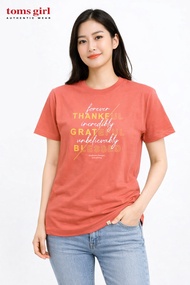 Toms Girl Ladies Short Sleeve Slogan Printed Tee Loose Cut 100% Fully Cotton G62-1485
