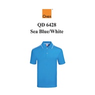 Oren Sport QD6428 Sea Blue/White NTMY.os Quick Dry Polo Cotton Cool Fit Microfiber Collared Tee