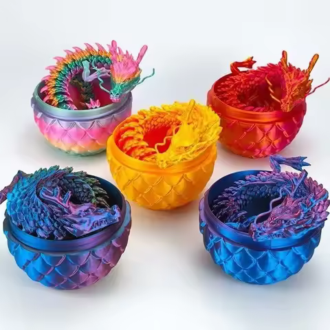 3D Printed 30cm Dragon Egg with Articulated Dragon Model Home Decor Items Room Decoration Sculptures