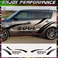 8PCS Car Side Body Stickers For Kia Soul 1 2 3 EV Waist Line Graphics Decoration Tuning Auto Accesso