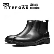 Giày nam chelsea boot cao cổ da bò thật TEFOSS HN601 da nappa đế khâu s38-44-mũi tròn