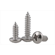 M3.5/m4/m5 304 Stainless Steel Round Head Self-Tapping Screw Phillips Pointed Tail Screw