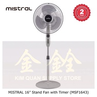 Mistral 16” Stand Fan with Timer MSF1643 | MSF 1643 [Two Years Warranty]