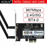 PCi Express 7260AC 2.4G / 5G Dual Band 7260HMW 867 Mbps Wireless PCI-E Wi-Fi Bluetooth 4.0 7260 WIFI