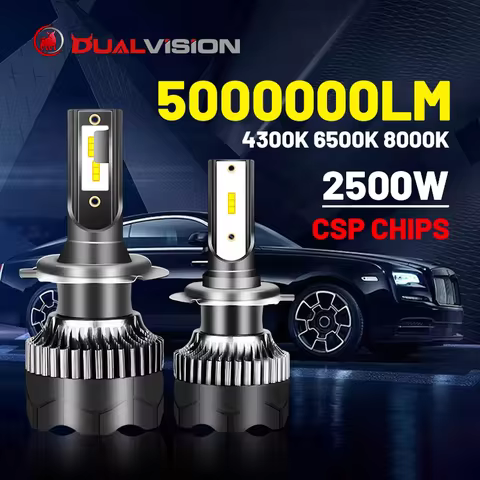 Dualvision H4 LED Headlights 5000000LM 2500W LED H7 H1 H11 H8 H9 9005 9006 HB3 HB4 4300K 6500K 8000K
