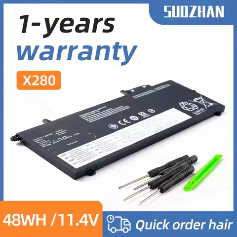 SUOZHAN L17L6P71 Battery for Lenovo ThinkPad X280 L17M6P71 L17C6P71 01AV470 01AV471 01AV472 SB10K976