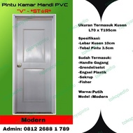 -Pintu Kamar Mandi PVC -V Star-Modern - Putih, Bulat Plastikberkualita