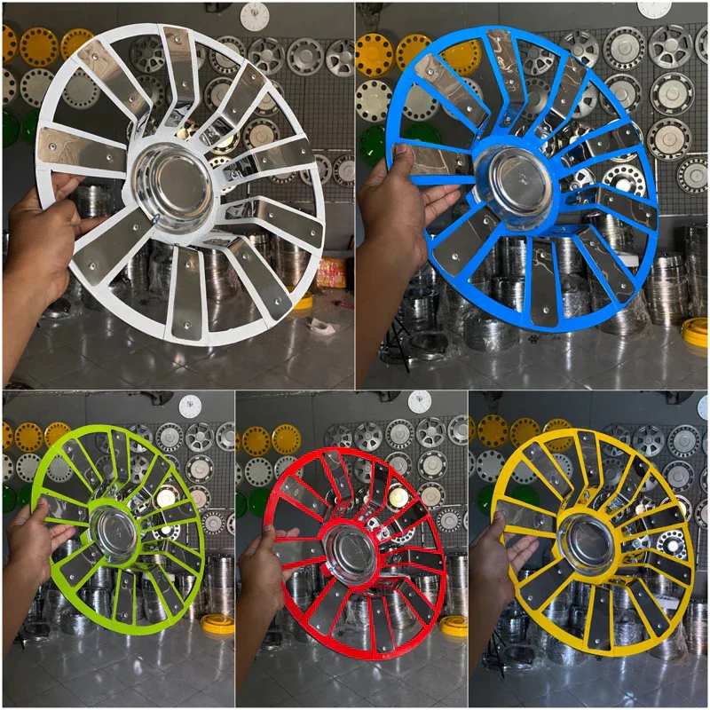 sepasang (2pcs) wheeldop truk spyder ring 16 plat crome buat truk dyna dutro canter elf giga dop tr