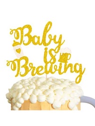 Laventy寶寶即將誕生蛋糕插旗,寶寶即將誕生嬰兒派對杯子蛋糕插旗,啤酒杯子蛋糕插旗,啤酒餐廳風格嬰兒派對裝飾,啤酒寶寶性別揭曉裝飾