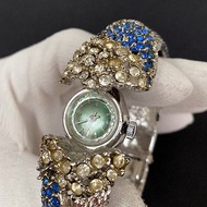 REDOX 綠色錶盤 17石機芯 藍色 白色鑲鑽 手環式 手動上鏈機械錶