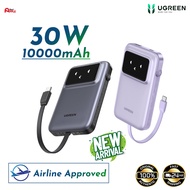 UGREEN UNO Robot 10000mAh 30W Built-in USB-C Cable Charger PD QC Fast Charging Power Bank