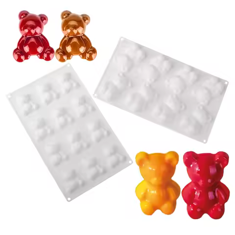 8 or 12-Cell Little Bear Design Food Grade Silicone Cake Mold Chocolate Mold Cookie Mould Dessert Ba
