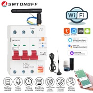 Tuya Smart WiFi RS485 3P+N 63A MCB Circuit Breaker Prepaid Meter Timer Switch Voltage Current Protector Voice Control Alexa Google Alice