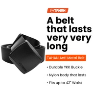 TAHAN Anti Metal Canvas Belt Plastic Belt Anti Metal YKK Belt Airport Belt Non Metal
