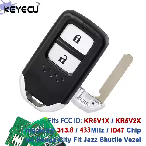 KEYECU KR5V1X KR5V2X 72147-T5A-G01 313.8/ 433.92MHz ID47 Smart Remote Key Fob for Honda City Fit Jaz