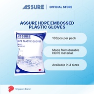 ASSURE HDPE Embossed Plastic Gloves, 100s/Pkt