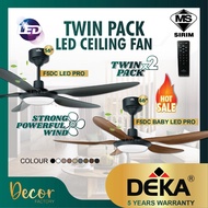 [TWIN PACK] DEKA F5DC LED PRO 56" F5DC BABY LED PRO 46'' 5 Blades 10 Speed DC Motor Ceiling Fan With