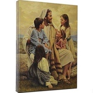 Perfect Love By Del Parson Giclee Canvas Wrap Picture of Jesus with Children