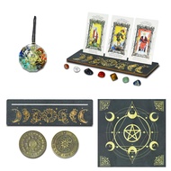 11Pcs Tarot Card Holder Set - Wooden Tarot Card Holder, Tarot Card Stand, Moon Phase Tarot Display C