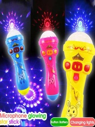 1個隨機顏色無線麥克風模型燈光玩具,發光玩具星光手電筒玩具星光棒（一些零件是隨機發送的）