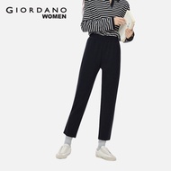 Giordano Women City Wander Collection Pin Tuck Elastic Waist Ankle Length Sweat Pants