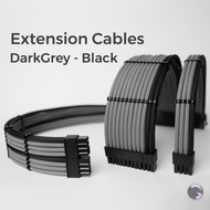 สายถักแต่งคอม [ดำ-เทาเข้ม] [ExtensionSleeveCables] [รับประกัน 1 ปี]